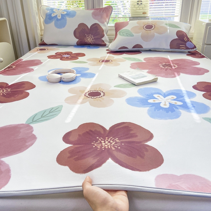 91家纺网 家纺一手货源 找家纺 麋兔 2026新款凉感小冰皮软席席子凉席 花绘