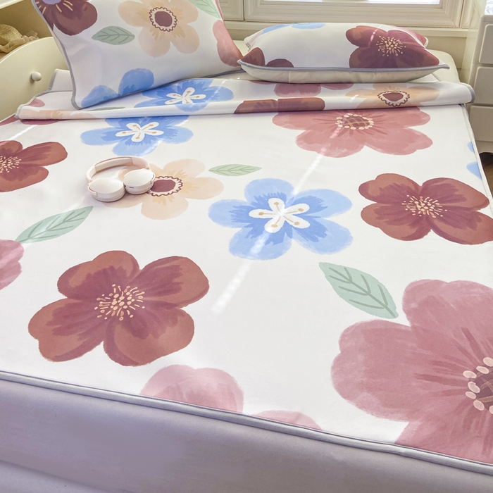 91家纺网 家纺一手货源 找家纺 麋兔 2026新款凉感小冰皮软席席子凉席 花绘