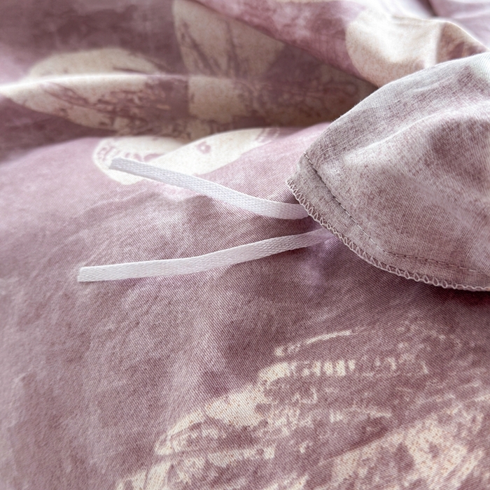 91家纺网 家纺一手货源 找家纺 黛妮雅 2026新款AB版全棉印花单被套床单枕套 送买家秀 柔雾花语