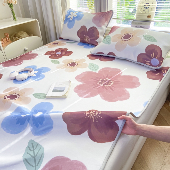 91家纺网 家纺一手货源 找家纺 麋兔 2026新款凉感小冰皮软席席子凉席 花绘