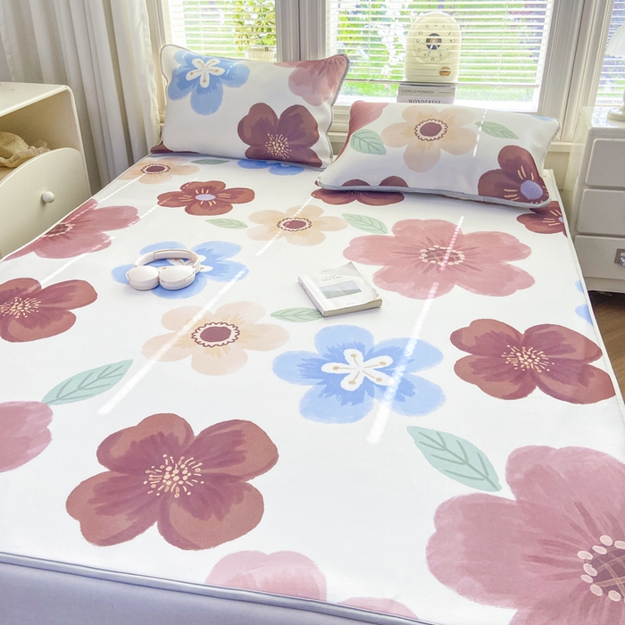 91家纺网 家纺一手货源 找家纺 麋兔 2026新款凉感小冰皮软席席子凉席 花绘