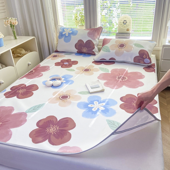 91家纺网 家纺一手货源 找家纺 麋兔 2026新款凉感小冰皮软席席子凉席 花绘