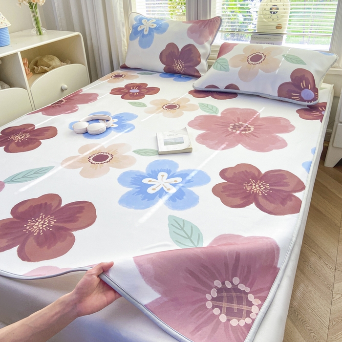 91家纺网 家纺一手货源 找家纺 麋兔 2026新款凉感小冰皮软席席子凉席 花绘