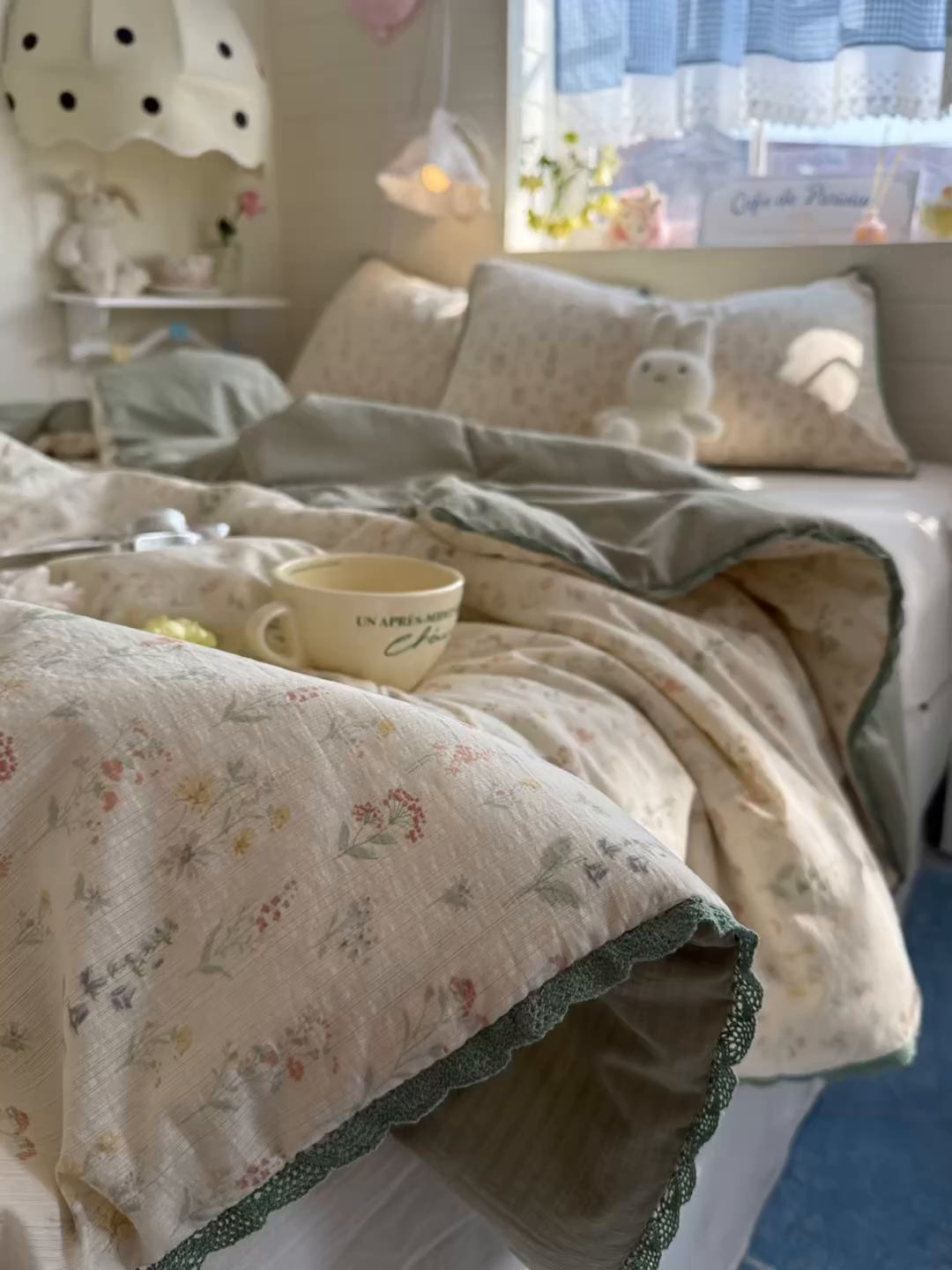 91家纺网 家纺一手货源 找家纺 优承佳生活馆 2026新款云感双层纱抗菌夏被夏凉被空调被 浅草花语