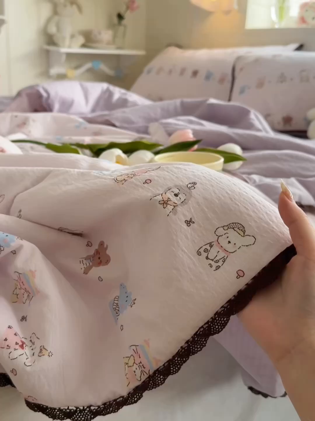 91家纺网 家纺一手货源 找家纺 优承佳生活馆 2026新款云感双层纱抗菌夏被夏凉被空调被 趣多多