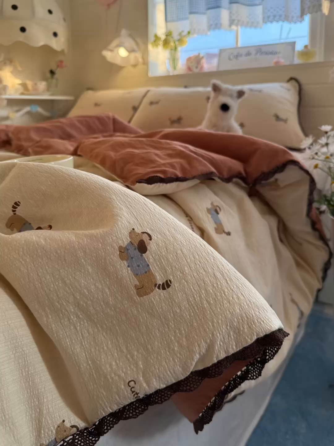 91家纺网 家纺一手货源 找家纺 优承佳生活馆 2026新款云感双层纱抗菌夏被夏凉被空调被 腊肠狗