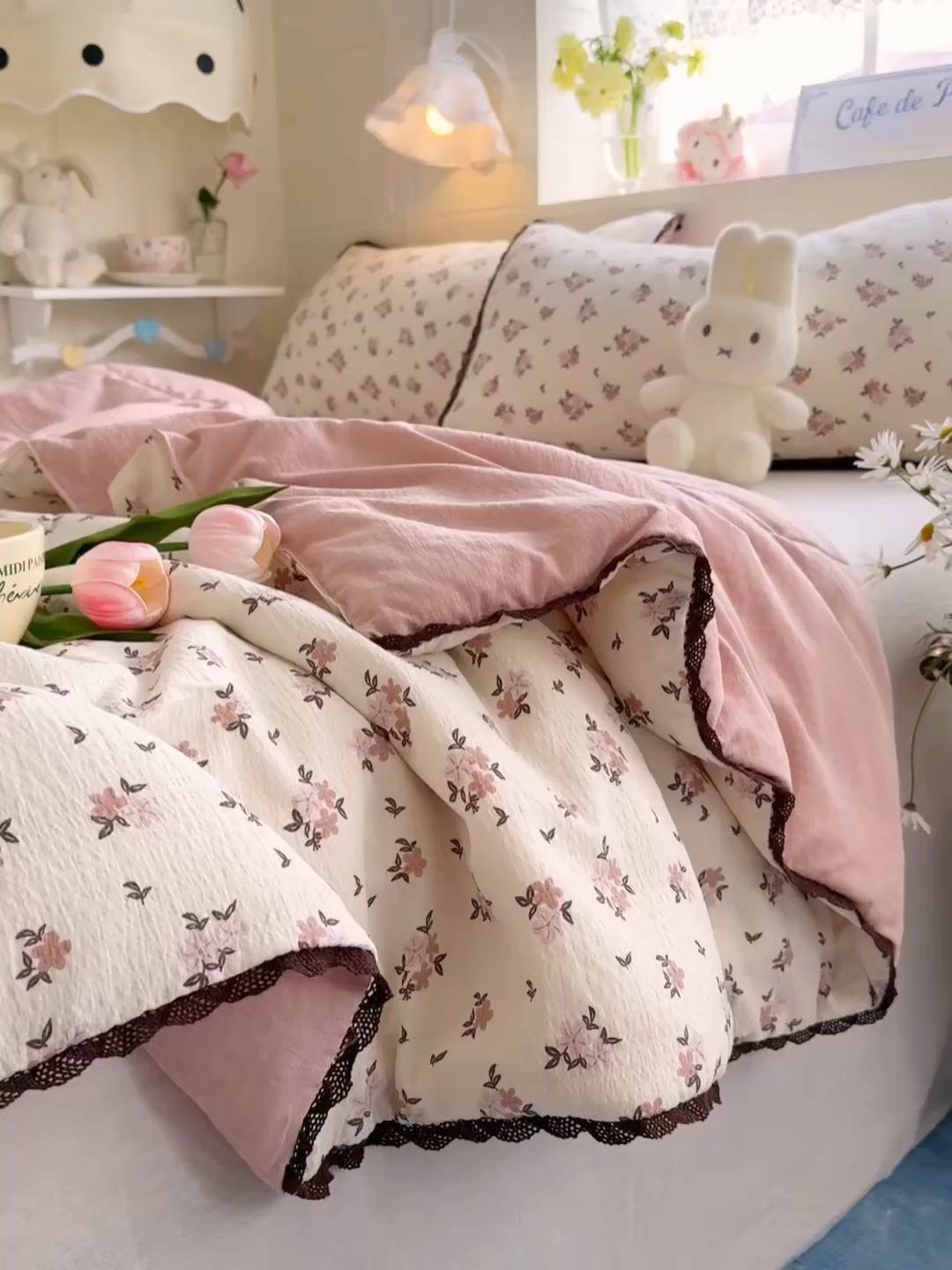 91家纺网 家纺一手货源 找家纺 优承佳生活馆 2026新款云感双层纱抗菌夏被夏凉被空调被 花枝语