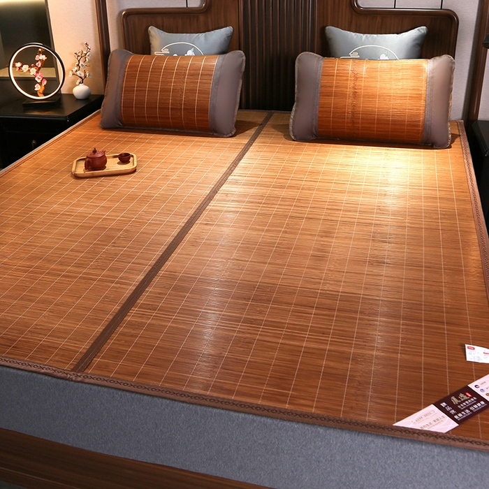 91家纺网 家纺一手货源 找家纺 鸣创 2026新款竹席凉席冰丝席碳化双面竹凉席草席藤席 精品碳化