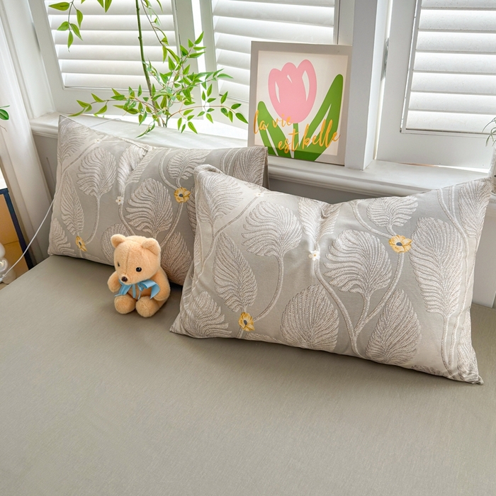 91家纺网 家纺一手货源 找家纺 黛妮雅 2026新款AB版全棉印花单被套床单枕套 送买家秀 金叶疏影