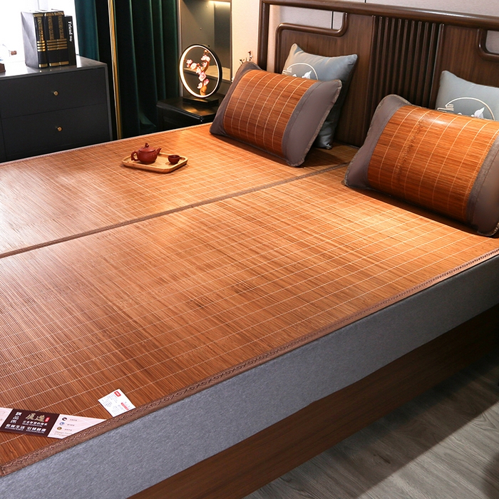 91家纺网 家纺一手货源 找家纺 鸣创 2026新款竹席凉席冰丝席碳化双面竹凉席草席藤席 精品碳化