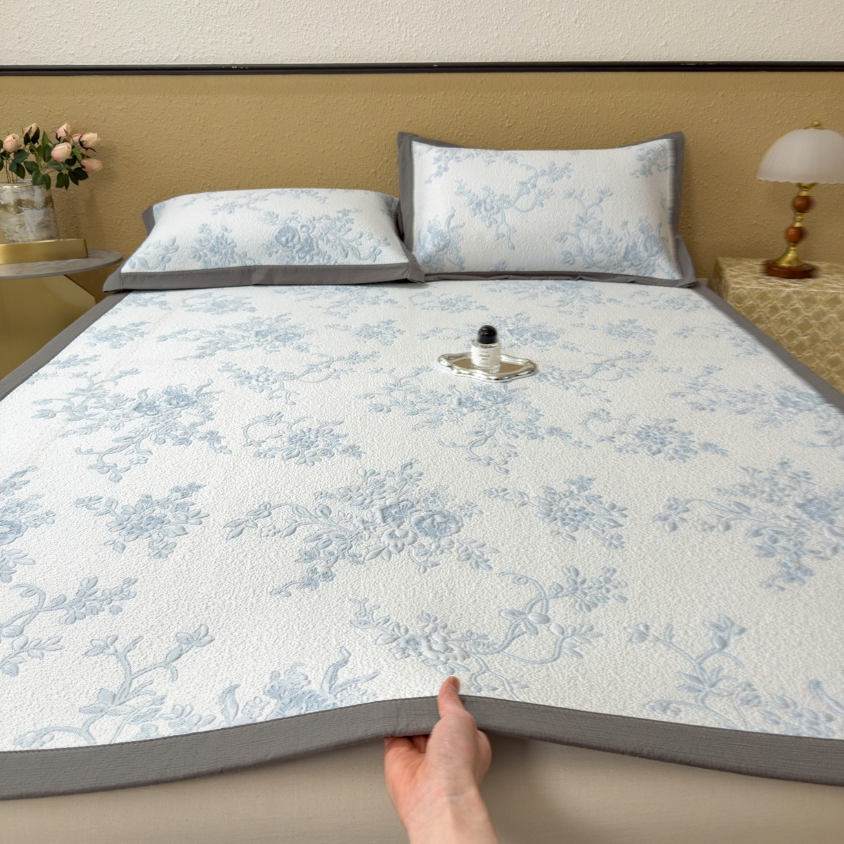 91家纺网 家纺一手货源 找家纺 （总）孩子王家纺 2026新款夏天冰丝A类母婴级凉感值过0.21冰豆豆家用凉席子夏季-思琳娜