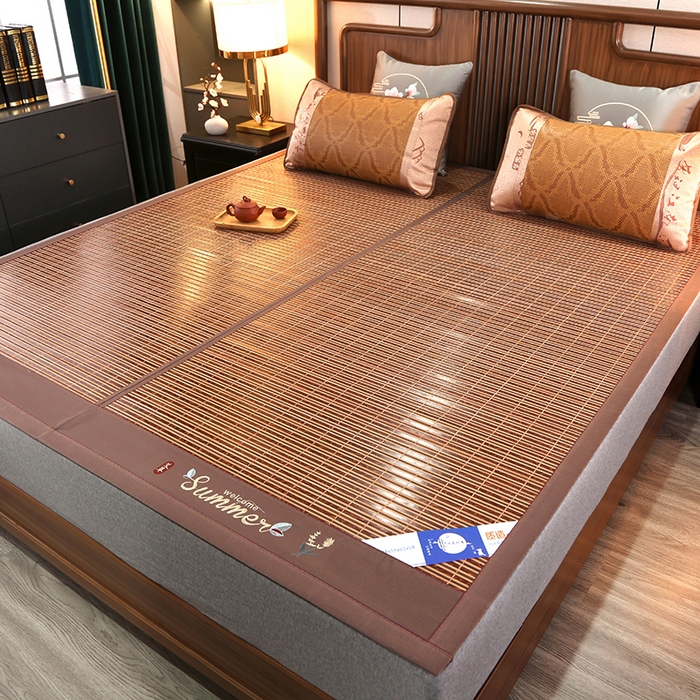 91家纺网 家纺一手货源 找家纺 鸣创 2026新款竹席凉席冰丝席碳化双面竹凉席草席藤席 一帆风顺