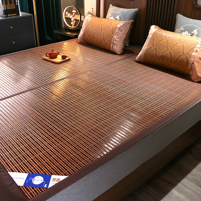 91家纺网 家纺一手货源 找家纺 鸣创 2026新款竹席凉席冰丝席碳化双面竹凉席草席藤席 一帆风顺