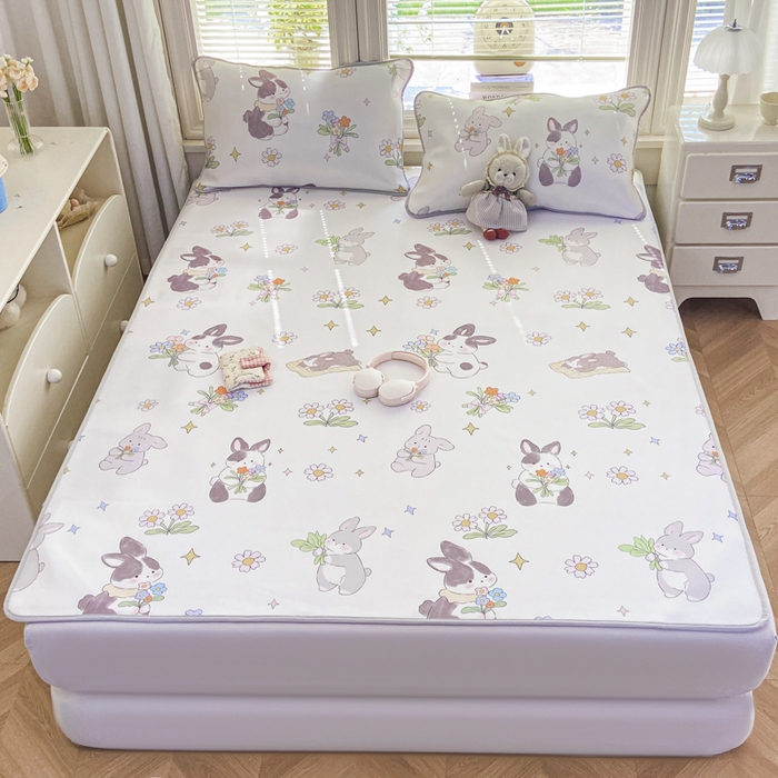 91家纺网 家纺一手货源 找家纺 麋兔 2026新款凉感小冰皮软席席子凉席 花信兔语