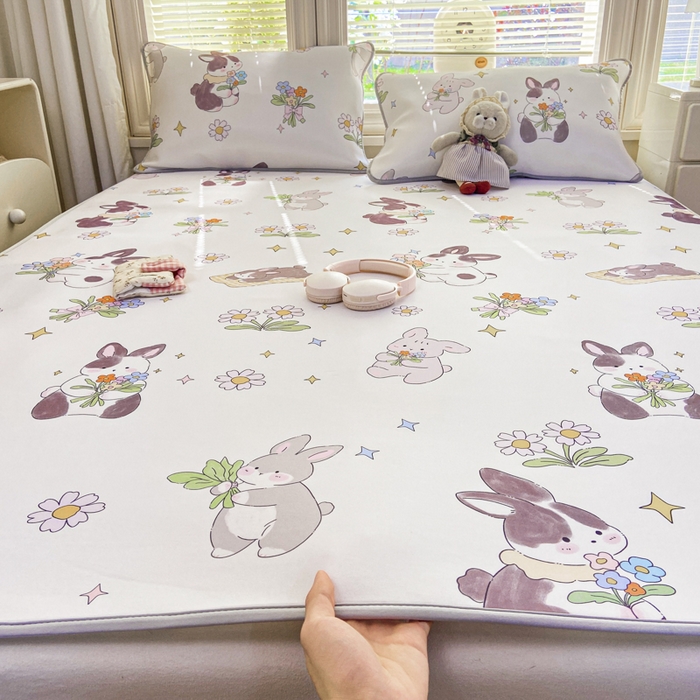 91家纺网 家纺一手货源 找家纺 麋兔 2026新款凉感小冰皮软席席子凉席 花信兔语