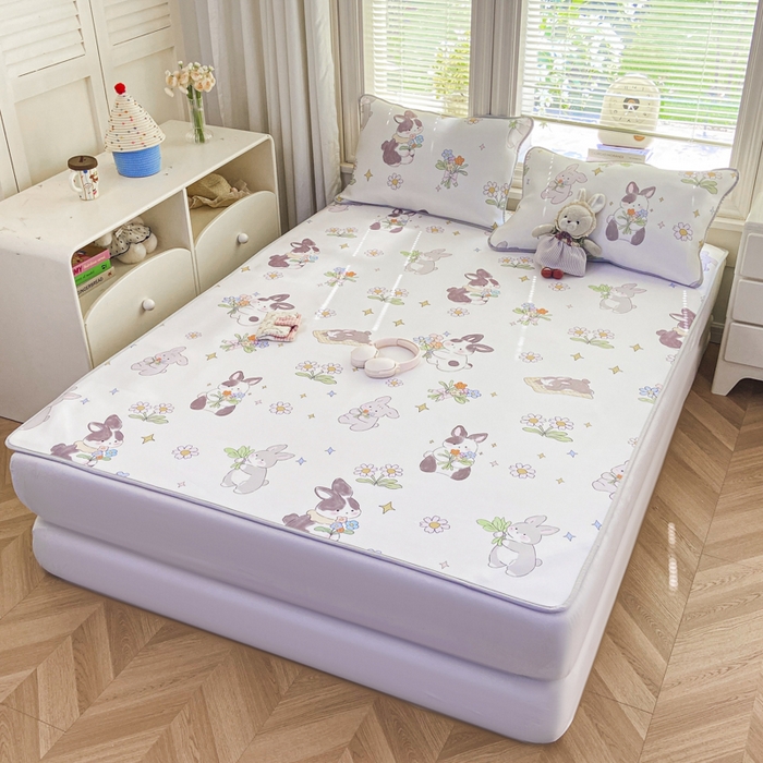 91家纺网 家纺一手货源 找家纺 麋兔 2026新款凉感小冰皮软席席子凉席 花信兔语