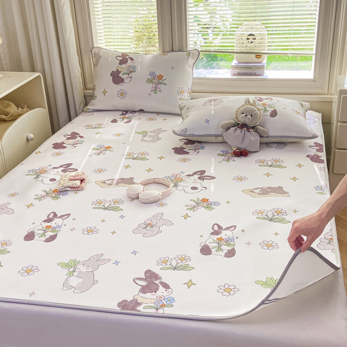 91家纺网 家纺一手货源 找家纺 麋兔 2026新款凉感小冰皮软席席子凉席 花信兔语