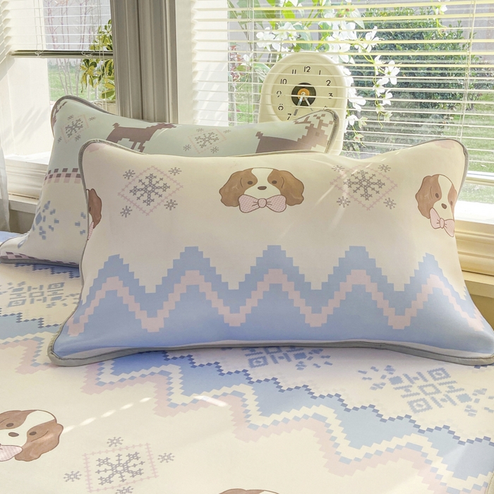 91家纺网 家纺一手货源 找家纺 麋兔 2026新款凉感小冰皮软席席子凉席 鹿犬小森林