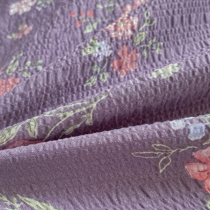 91家纺网 家纺一手货源 找家纺 昊川家纺 2026新款奶芙双层纱皱皱纱小清新多功能韩版花边床盖四件套 花漾-紫