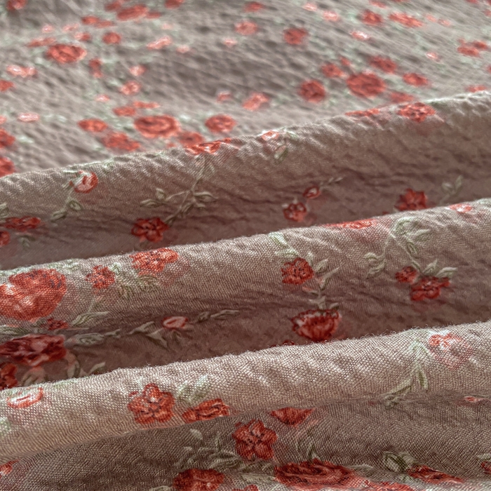 91家纺网 家纺一手货源 找家纺 昊川家纺 2026新款奶芙双层纱皱皱纱小清新多功能韩版花边床盖四件套 胭脂