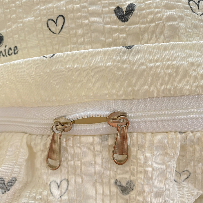 91家纺网 家纺一手货源 找家纺 昊川家纺 2026新款奶芙双层纱皱皱纱小清新多功能韩版花边床盖四件套 心动