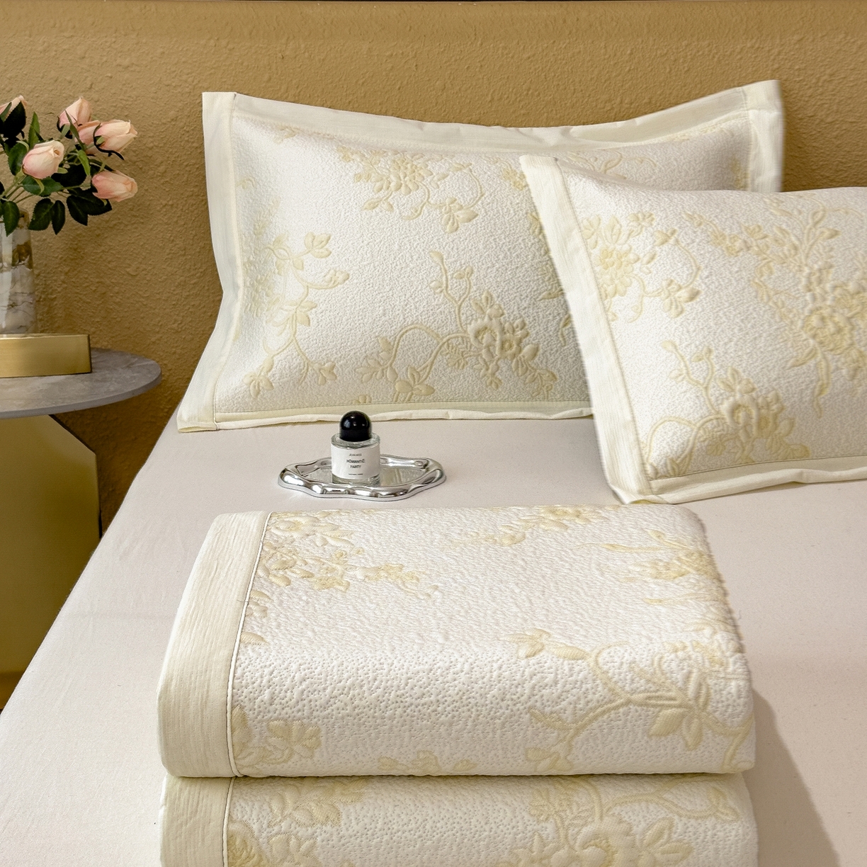 91家纺网 家纺一手货源 找家纺 孩子王家纺 2026新款夏天冰丝A类母婴级凉感值过0.21冰豆豆家用凉席子夏季-思琳娜 思琳娜-淡黄