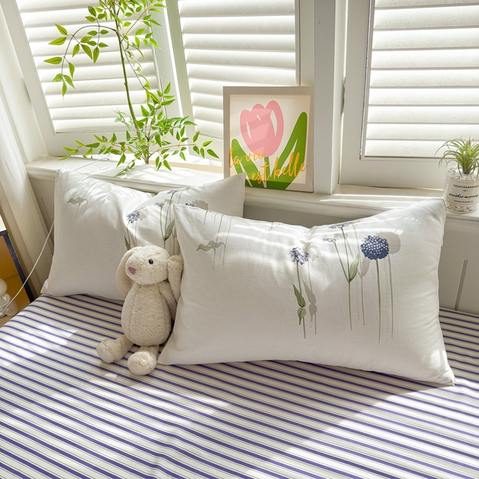 91家纺网 家纺一手货源 找家纺 黛妮雅 2026新款AB版全棉印花单被套床单枕套 送买家秀 蒲公英