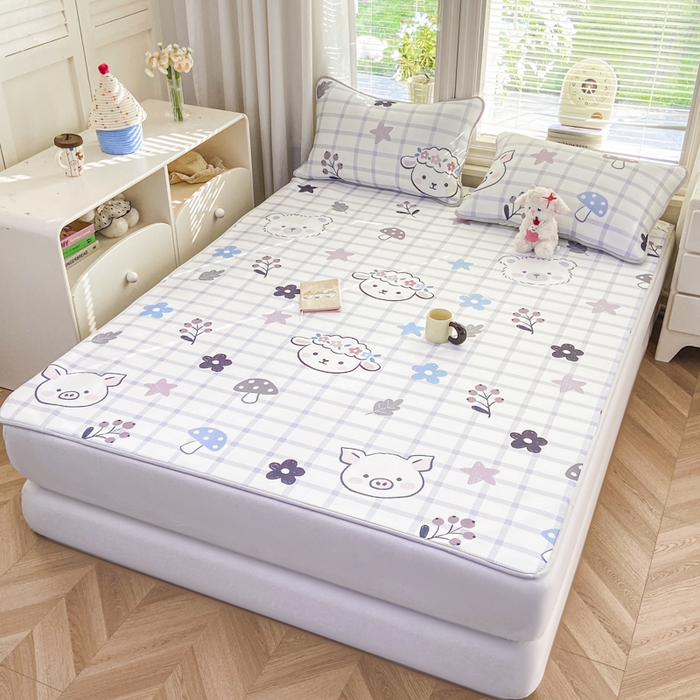 91家纺网 家纺一手货源 找家纺 麋兔 2026新款凉感小冰皮软席席子凉席 萌宠园