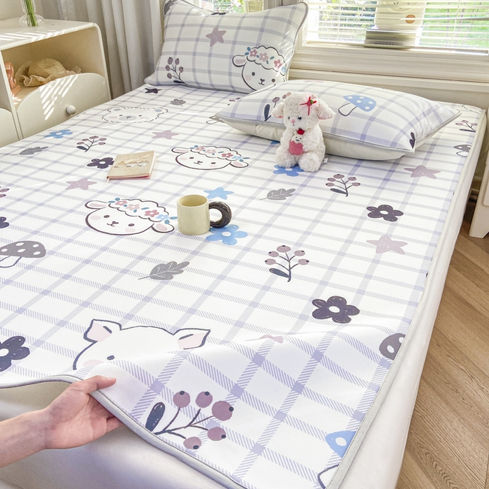 91家纺网 家纺一手货源 找家纺 麋兔 2026新款凉感小冰皮软席席子凉席 萌宠园