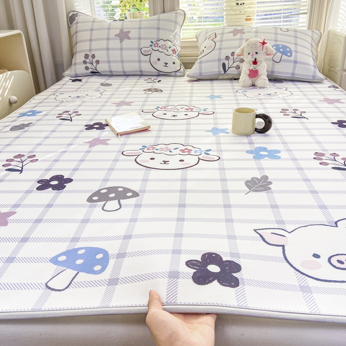 91家纺网 家纺一手货源 找家纺 麋兔 2026新款凉感小冰皮软席席子凉席 萌宠园