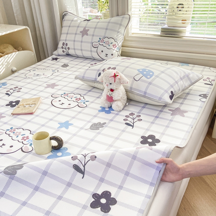 91家纺网 家纺一手货源 找家纺 麋兔 2026新款凉感小冰皮软席席子凉席 萌宠园