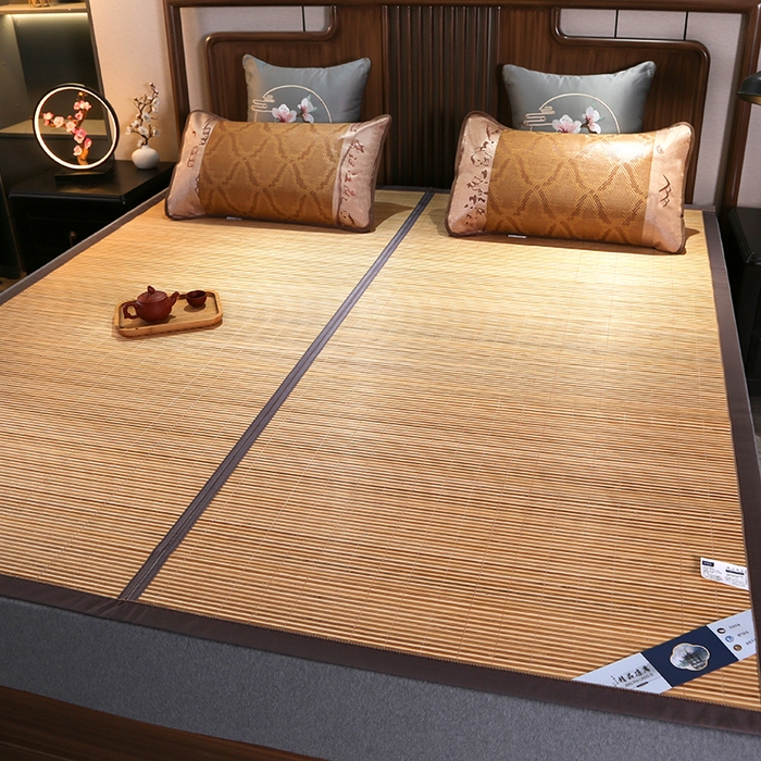 91家纺网 家纺一手货源 找家纺 鸣创 2026新款竹席凉席冰丝席碳化双面竹凉席草席藤席 亲肤雅韵