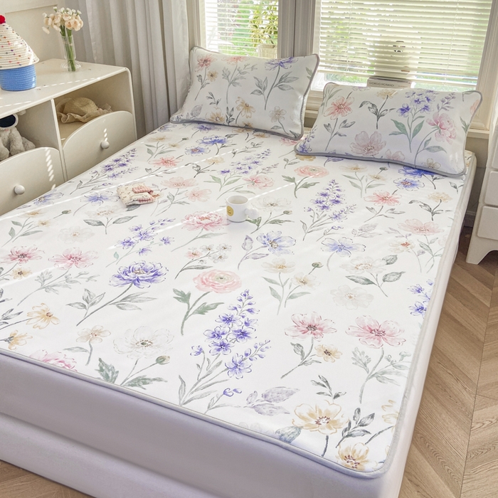 麋兔 2026新款凉感小冰皮软席席子凉席 莫奈花野