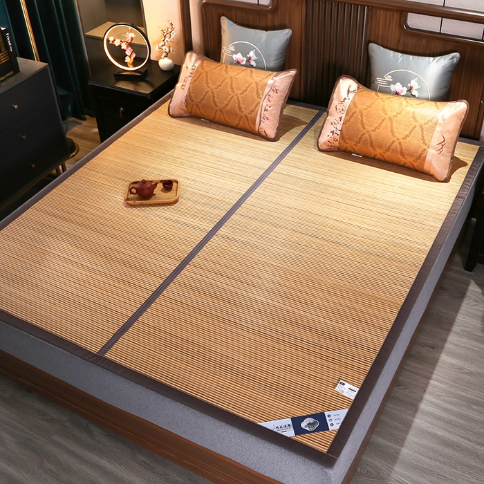 91家纺网 家纺一手货源 找家纺 鸣创 2026新款竹席凉席冰丝席碳化双面竹凉席草席藤席 亲肤雅韵