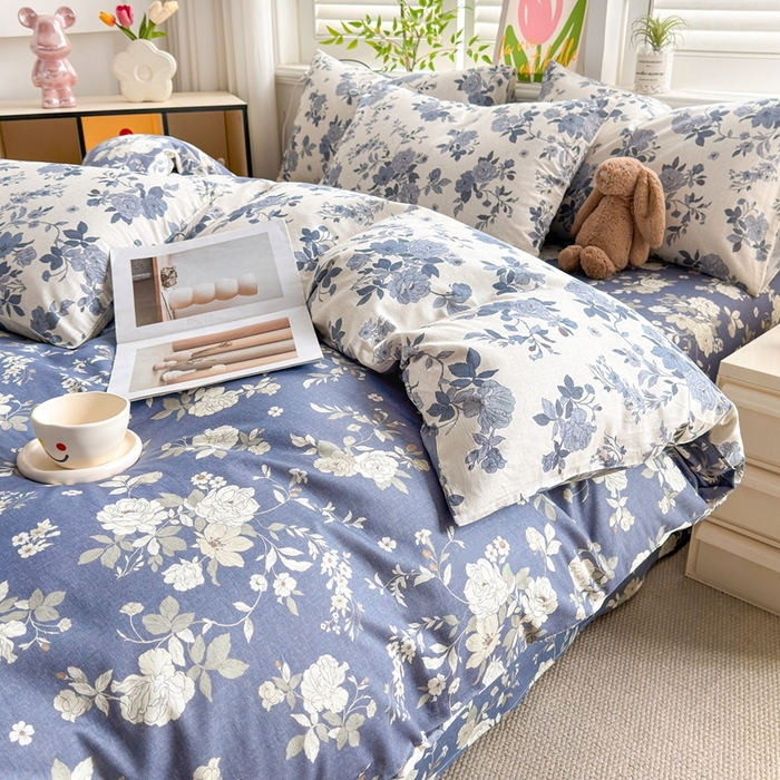 91家纺网 家纺一手货源 找家纺 黛妮雅 2026新款AB版全棉印花单被套床单枕套 送买家秀 青花絮语