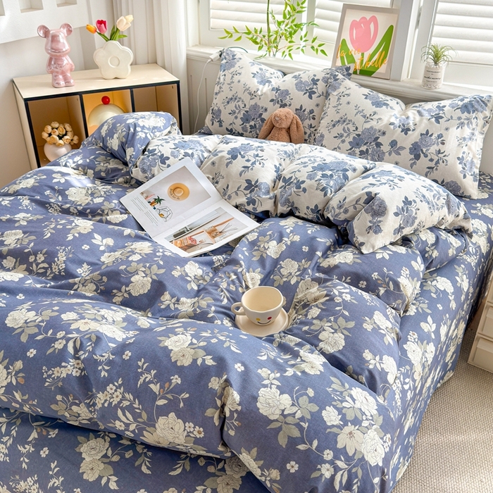 91家纺网 家纺一手货源 找家纺 黛妮雅 2026新款AB版全棉印花单被套床单枕套 送买家秀 青花絮语