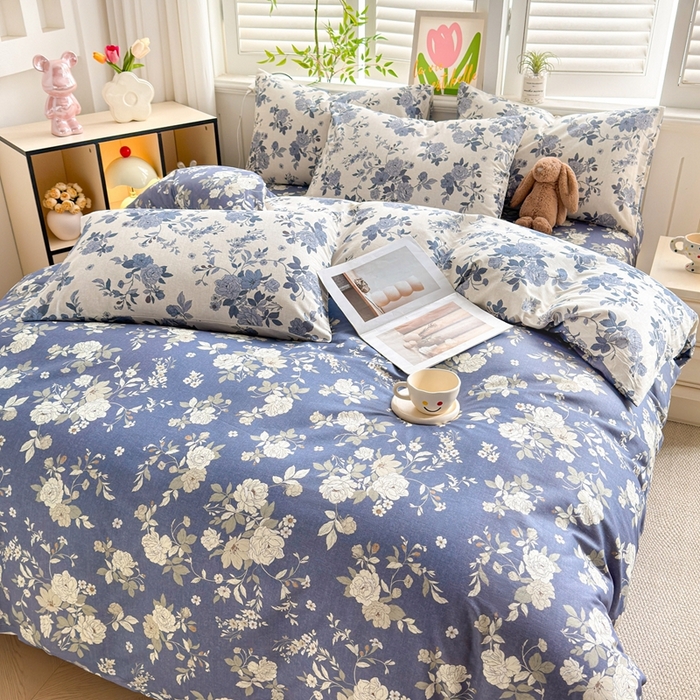 91家纺网 家纺一手货源 找家纺 黛妮雅 2026新款AB版全棉印花单被套床单枕套 送买家秀 青花絮语