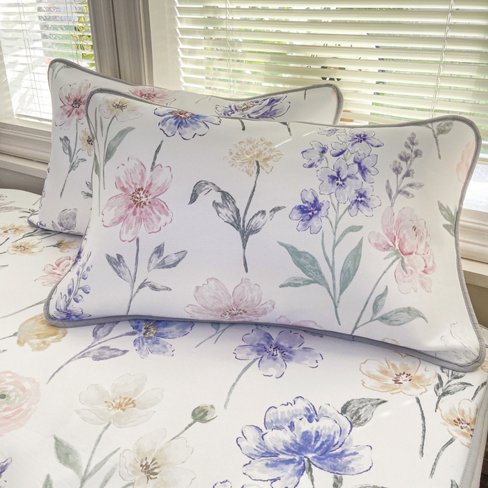 91家纺网 家纺一手货源 找家纺 麋兔 2026新款凉感小冰皮软席席子凉席 莫奈花野