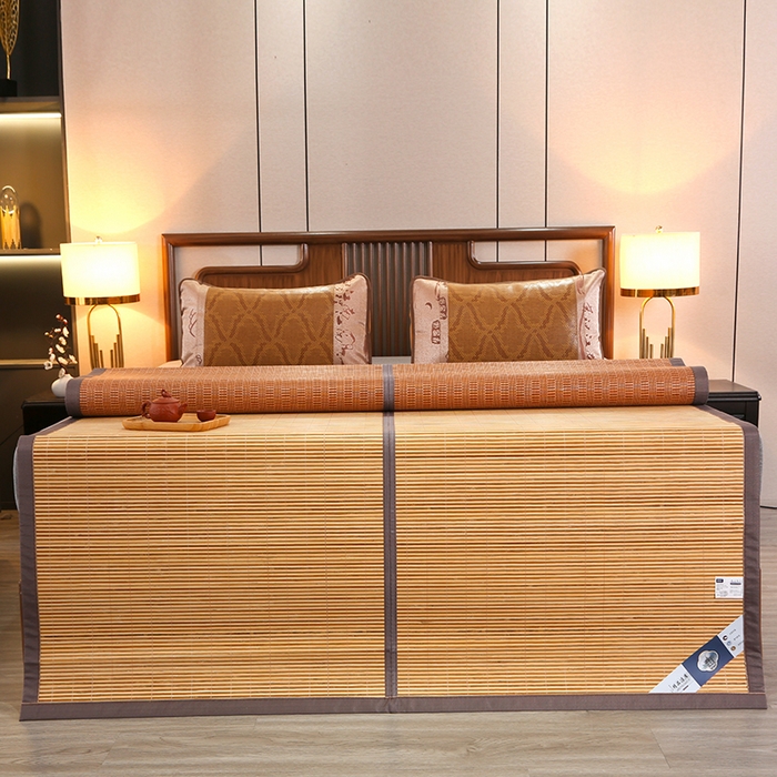 91家纺网 家纺一手货源 找家纺 鸣创 2026新款竹席凉席冰丝席碳化双面竹凉席草席藤席 亲肤雅韵