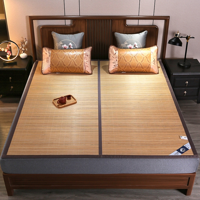 91家纺网 家纺一手货源 找家纺 鸣创 2026新款竹席凉席冰丝席碳化双面竹凉席草席藤席 亲肤雅韵