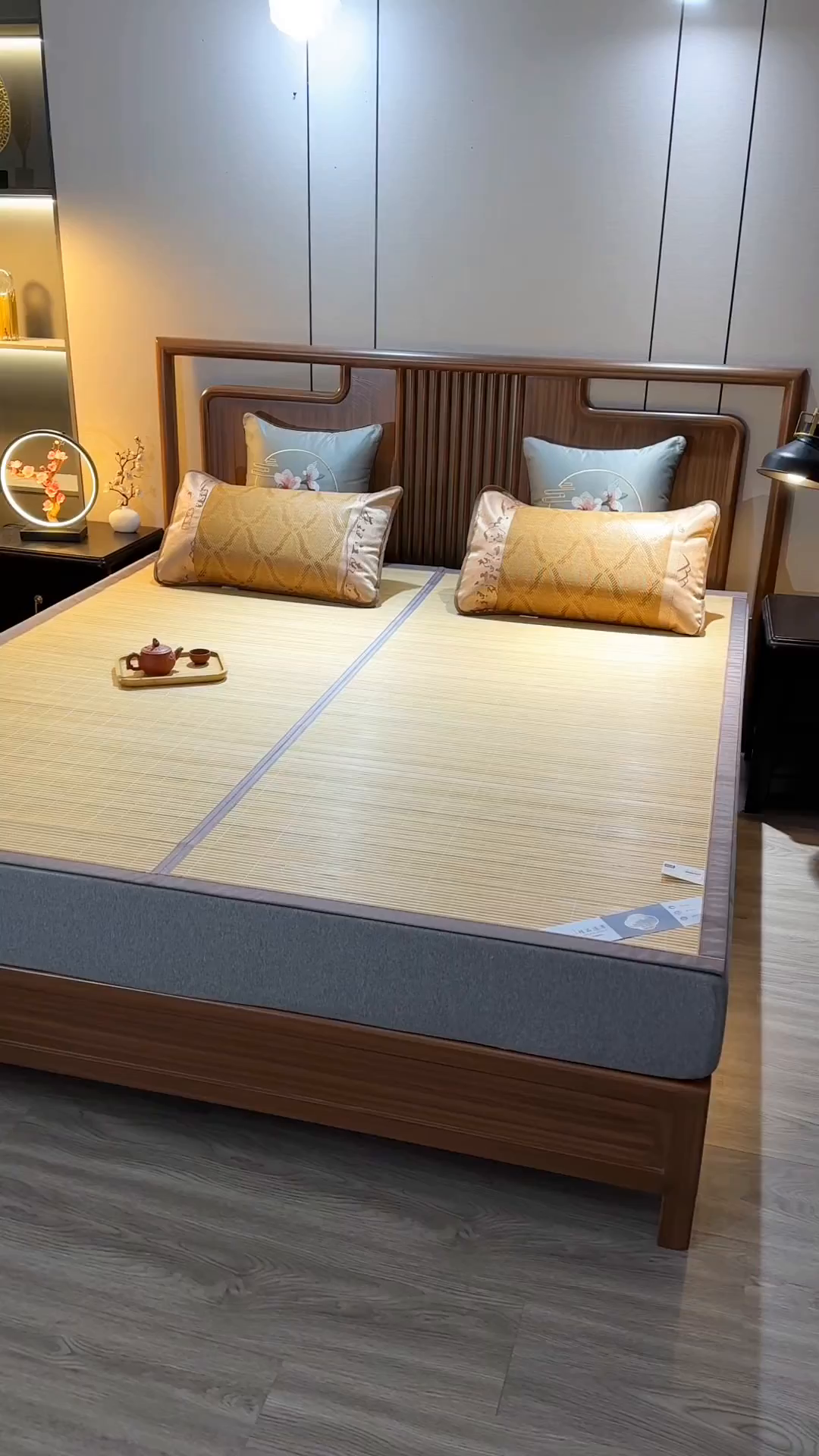 91家纺网 家纺一手货源 找家纺 鸣创 2026新款竹席凉席冰丝席碳化双面竹凉席草席藤席 亲肤雅韵