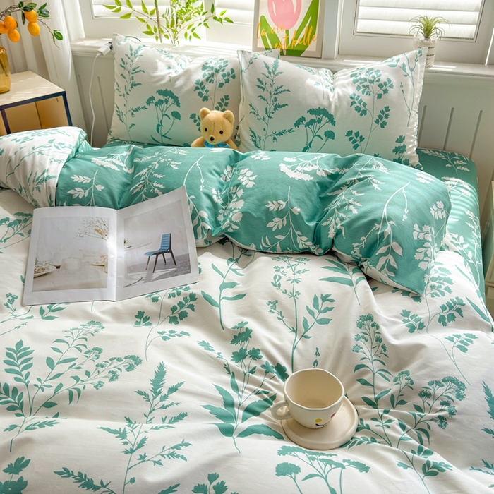 91家纺网 家纺一手货源 找家纺 黛妮雅 2026新款AB版全棉印花单被套床单枕套 送买家秀 青枝绿叶