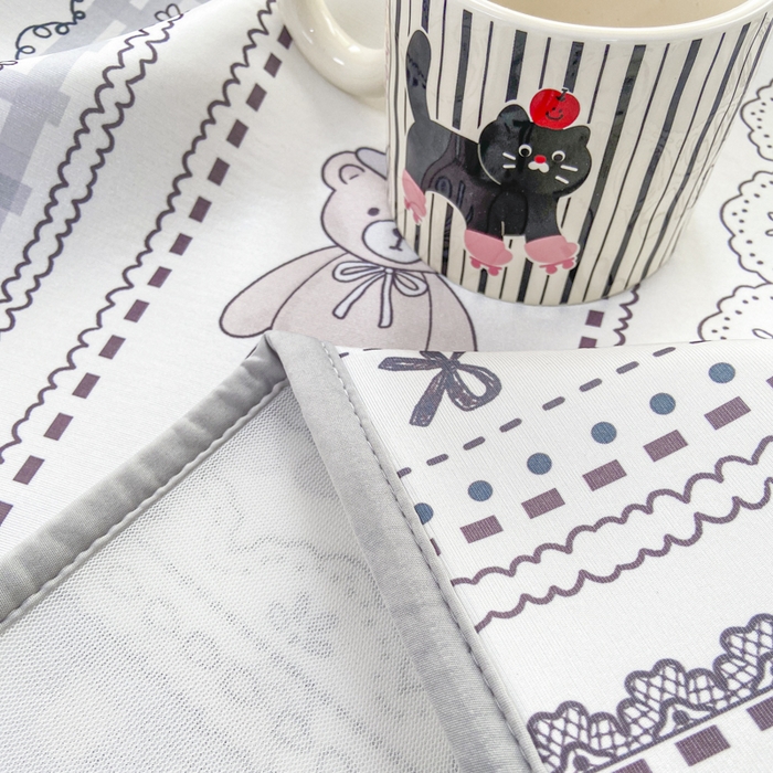 91家纺网 家纺一手货源 找家纺 麋兔 2026新款凉感小冰皮软席席子凉席 奶灰小熊