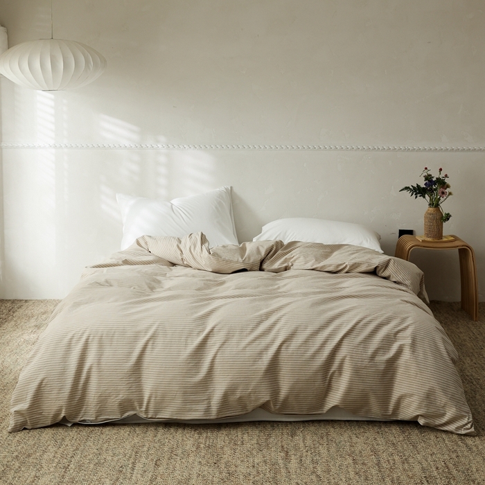 91家纺网 家纺一手货源 找家纺 （总）棉眠 2026新款调色盘全棉纯棉水洗棉混搭单品系列-条纹单被套