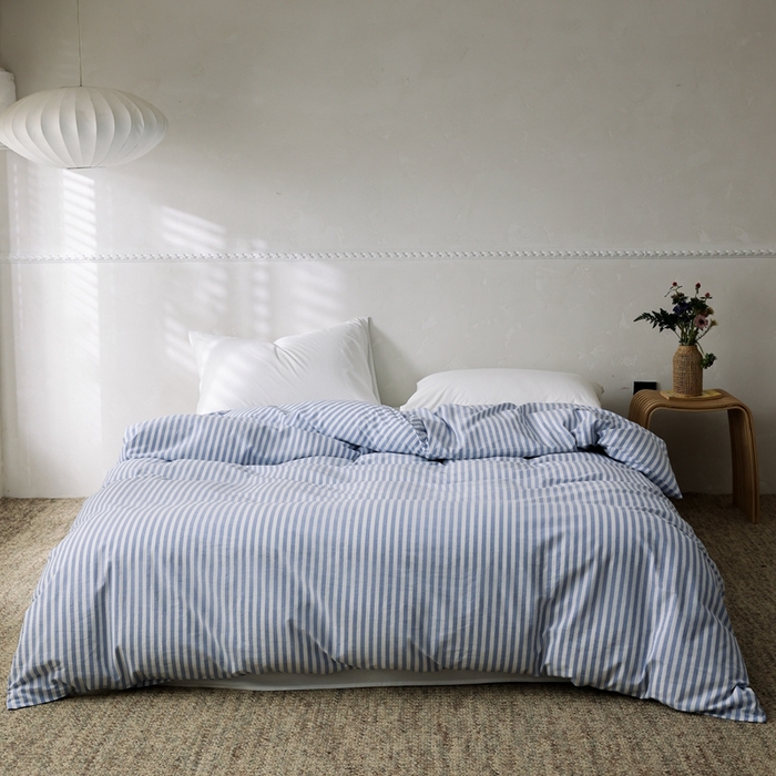 91家纺网 家纺一手货源 找家纺 （总）棉眠 2026新款调色盘全棉纯棉水洗棉混搭单品系列-条纹单被套