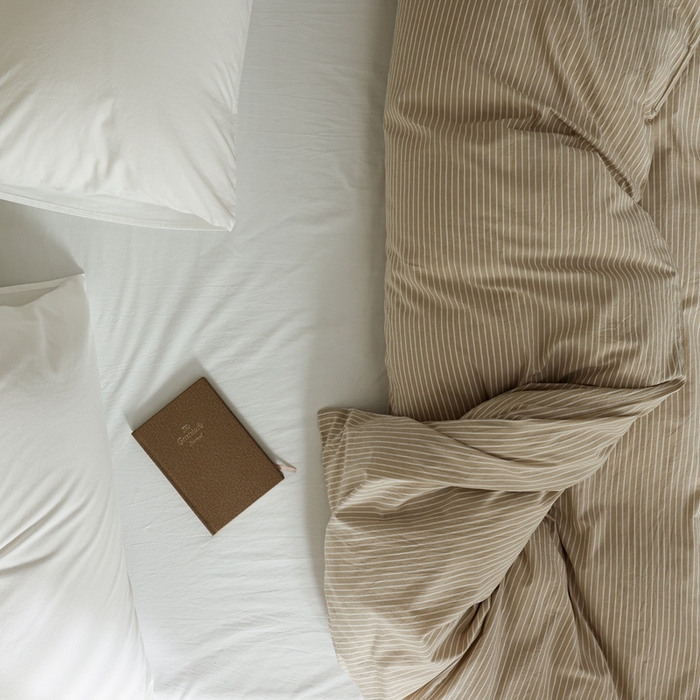 91家纺网 家纺一手货源 找家纺 棉眠 2026新款调色盘全棉纯棉水洗棉混搭单品系列-条纹单被套 卡其条