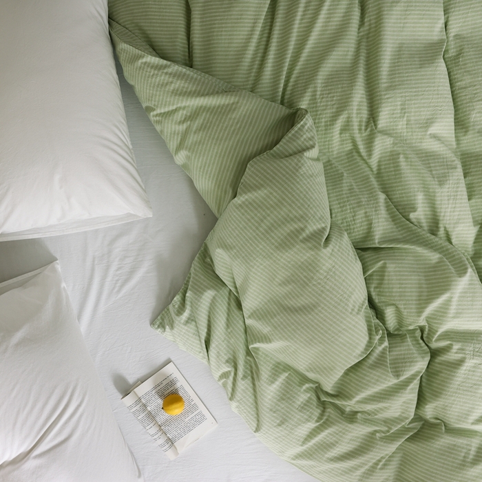 91家纺网 家纺一手货源 找家纺 棉眠 2026新款调色盘全棉纯棉水洗棉混搭单品系列-条纹单被套 蜜瓜条