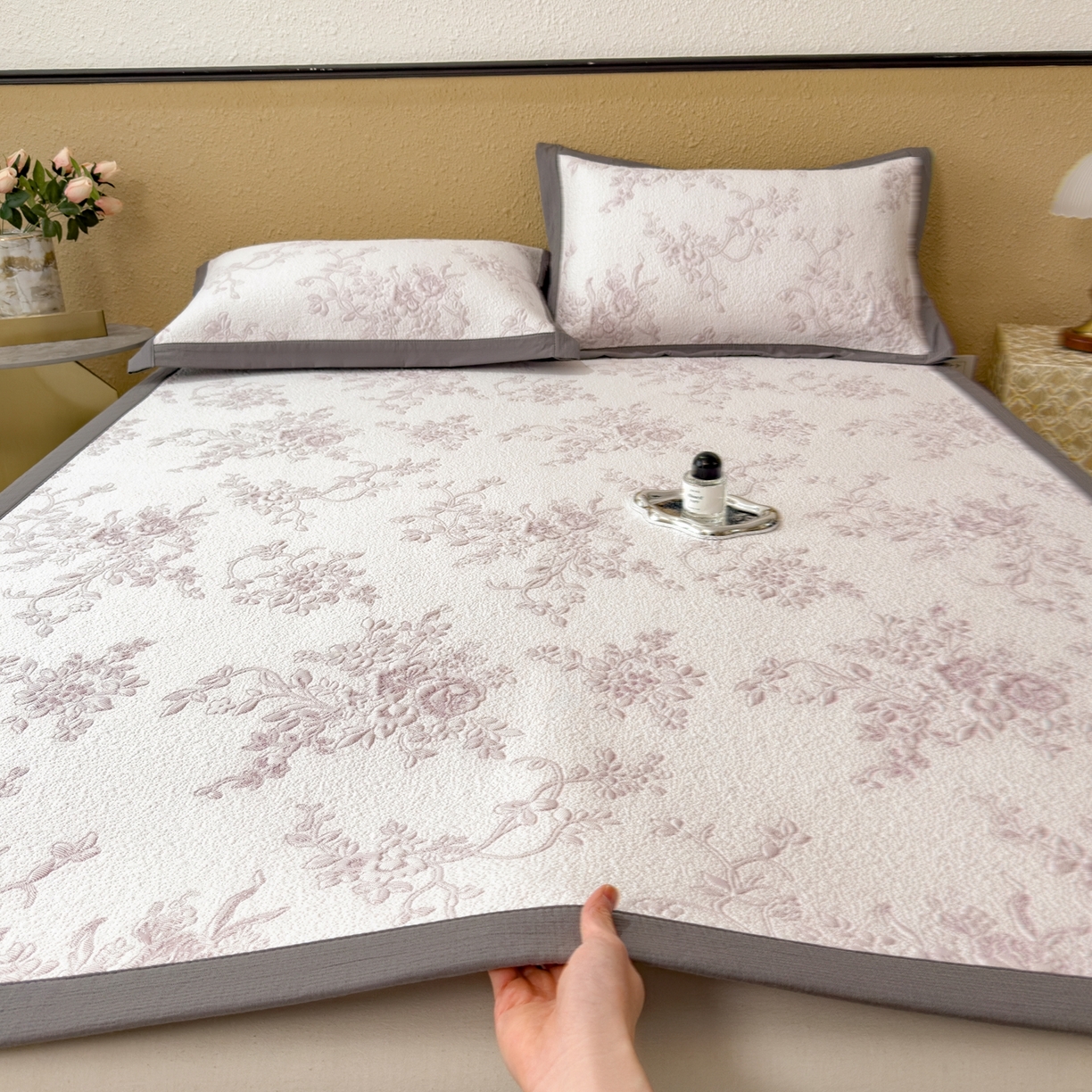 孩子王家纺 2026新款夏天冰丝A类母婴级凉感值过0.21冰豆豆家用凉席子夏季-思琳娜 思琳娜-淡雅紫