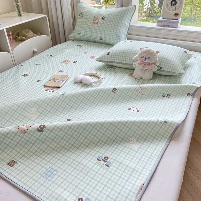 91家纺网 家纺一手货源 找家纺 麋兔 2026新款凉感小冰皮软席席子凉席 青禾小方