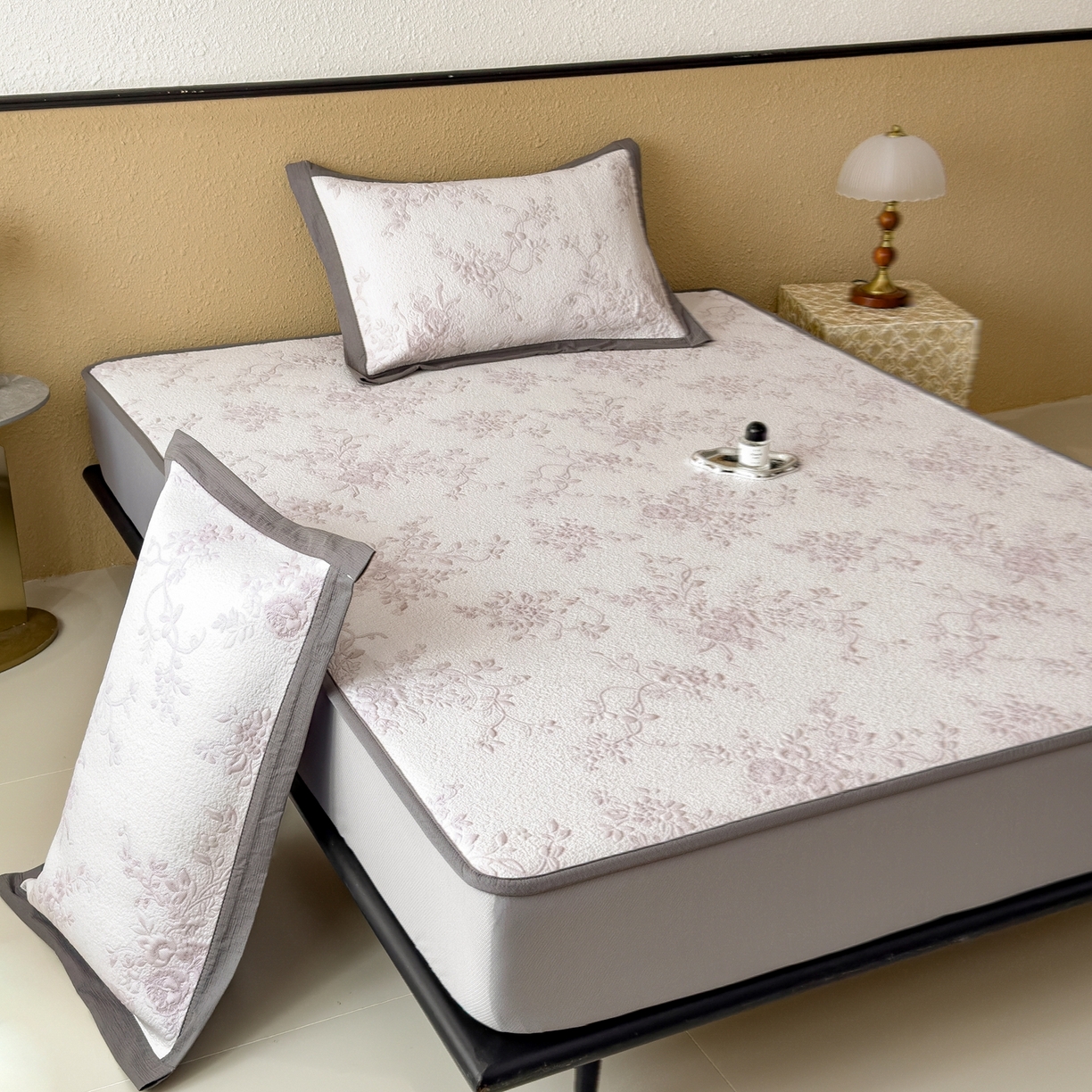 91家纺网 家纺一手货源 找家纺 孩子王家纺 2026新款夏天冰丝A类母婴级凉感值过0.21冰豆豆家用凉席子夏季-思琳娜 思琳娜-淡雅紫